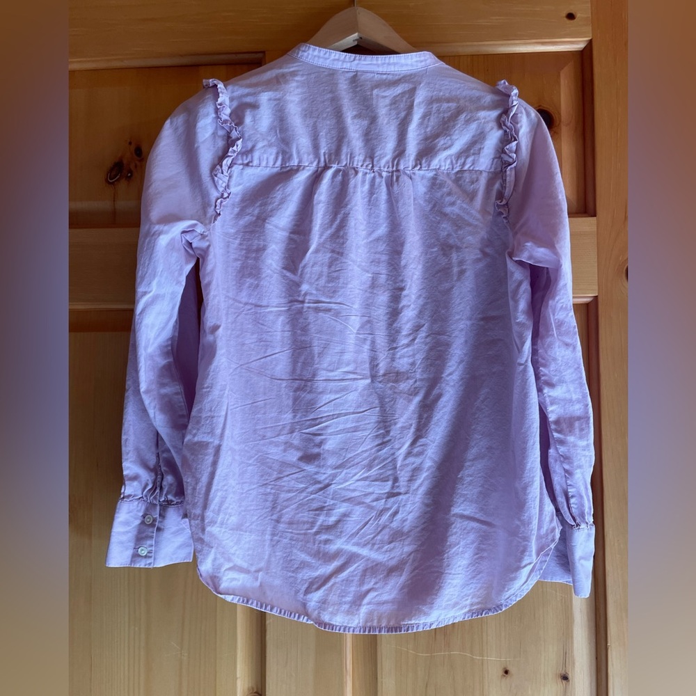 Women’s Purple Ruffled Button-Up - Picture 2 of 2